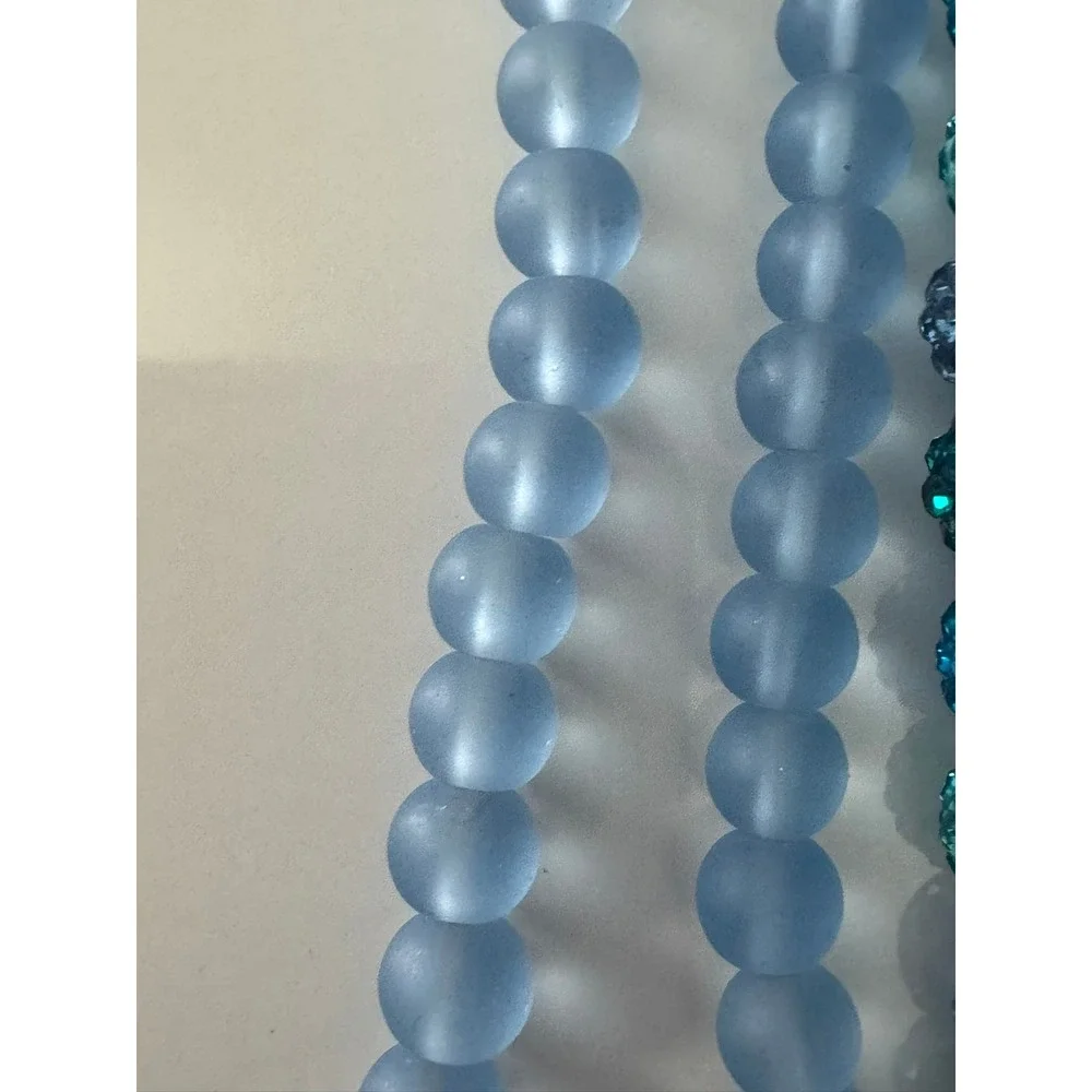 Color Gallery Bead Treasures Blue Teal Rhinestone‎ Frosted Acrylic Bead Strands
